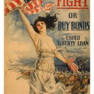 fight or buy bonds vintage WW1 ad poster 20x30 AMERICAN FLAG PATRIOTIC fight or buy bonds vintage WW1 ad poster 20x30 AMERICAN FLAG PATRIOTIC