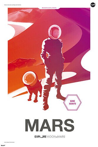NASA Scientific Educational Astronomy JPL Exploration Moon to Mars Poster 24x36