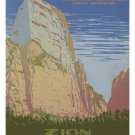 ZION NATIONAL PARK vintage travel poster 20x30 CLIFF rugged OUTDOORS NEW - QY1