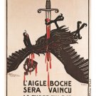 DEFEAT THE GERMANS & TUBERCULOSIS vintage war poster LOUIS CAPON 1917 20x30