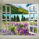 WINDOW onto lovely lavender mountain scenic poster 20x30 PURPLE fields NEW