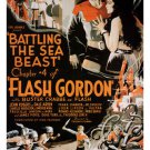 FLASH GORDON battling the sea beast MOVIE poster f stephani 1936 20x30 rare