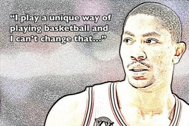 photo quote poster DERRICK ROSE basketball great UNIQUE WAY OF PLAYING 20x30