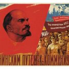 LENIN'S road to COMMUNISM vintage POSTER soviet UNION 20x30 propoganda GEM