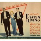 DESIGN FOR LIVING movie poster fredric MARCH gary COOPER love COMEDY 20x30 DESIGN FOR LIVING movie poster fredric MARCH gary COOPER love COMEDY 20x30