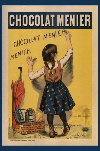 Menier chocolat VINTAGE ad POSTER firmin BOUISSET france 1896 20x30 classic