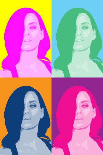 KATY PERRY singer celebrity MULTIPLE IMAGE pop art poster BRIGHT 20x30 new