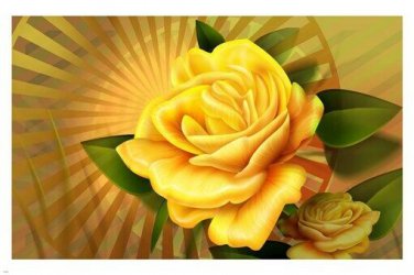 YELLOW painted ROSE illustration POSTER 20x30 illuminated FINE quality HOT