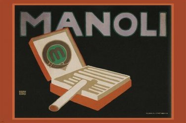 manoli cigarettes vintage AD poster by L. BERNHARD Germany 1910 20x30 HOT NEW