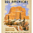 SEE AMERICA! VINTAGE Montana draft for WPA TRAVEL POSTER 1936 20x30