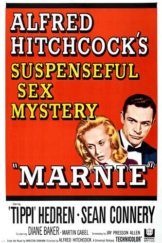 TIPPI Hedren SEAN Connery MARNIE movie poster SUSPENSE sex MYSTERY 20x30