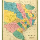 1839 BRADFORD REPUBLIC OF TEXAS MAP poster20x30 PRIZED collectors COLORFUL
