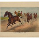 A SURE HORSE FOR THE FIRST MONEY vintage poster 1886 20x30 RACING EQUESTRIAN