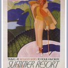 summer resort VINTAGE TRAVEL POSTER W WELSH us 1935 20x30 RARE ART PRINT