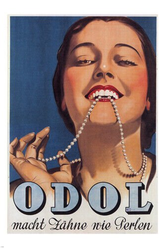 ODOL makes teeth like pearls VINTAGE AD POSTER Austria 1932 20x30 PRIZED