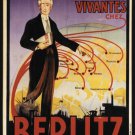 5 Werbeplakat BERLITZ CENTER vintage ad poster 24X35 Paris 1900 COLLECTORS