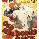 walt disney's OLD MAC DONALD DUCK vintage movie poster KID FRIENDLY 20x30