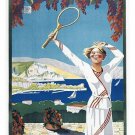 beaulieu sur mer VINTAGE TRAVEL POSTER fit woman TENNIS oceanside 20x30 NEW