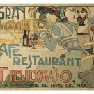 gran cafe restaurant tibidavo VINTAGE AD POSTER ricardo opisso SPANISH 20x30