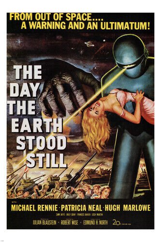 THE DAY THE EARTH STOOD STILL by Robert Wise 1951 MOVIE POSTER 20x30 new rare