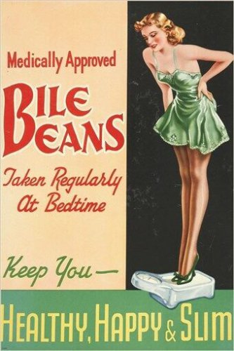 medically approved BILE BEANS vintage ad poster PRETTY GIRL collectors 20x30