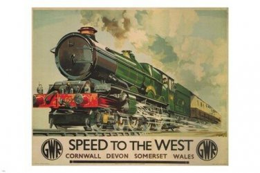 speed to the west ad POSTER vintage CHARLES MAYO UK 1939 20x30 train TRAVEL