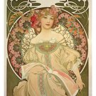 CHAMPAGNE printer PUBLISHER vintage POSTER 1897 A Mucha 20x30 FLOWERS girl - PY2