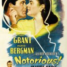 cary GRANT ingrid BERGMAN in HITCHCOCK'S NOTORIOUS movie poster LOVE 20x30