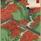 HIROSHIGE II tsuten bridge TOFUKUJI TEMPLE at kyoto FINE ARTS POSTER 20x30