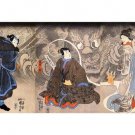 Japanese art apparition of the monstrous cat FINE ART POSTER 20x30 New Rare