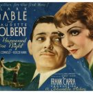 CLARK GABLE in it HAPPENED one NIGHT movie poster 1934 frank capra 20x30 new