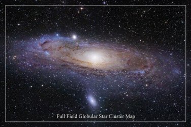 HUBBLE SPACE IMAGE POSTER Full Field Globular Star Cluster Map 20x30 NEW!