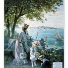 cote d'emeraude vintage travel poster FRENCH OLD FASHIONED collectors 20x30