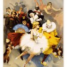 the sandow trocadero vaudevilles vintage theatre poster 20x30 CLOWN BALLERINA