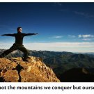 INSPIRATIONAL POSTER yoga on mountain top MOTIVATIONAL QUOTE open sky 20x30