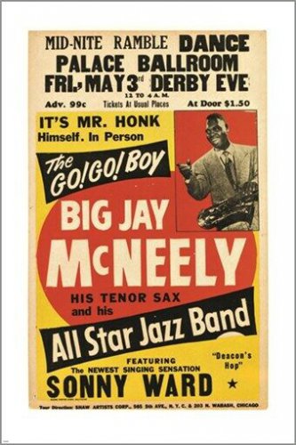 big jay MCNEELY all star JAZZ BAND vintage poster COLLECTORS COLORFUL 20x30