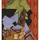 VIOLIN and playing cards on a table JUAN GRIS classic art poster 20x30 HOT