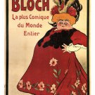 JEANNE BLOCH vintage poster DANIEL de LOSQUES france 1908 20x30 comedienne