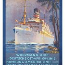 vintage travel poster WOERMANN USAMBARA historic international SHIP 20x30