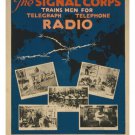 vintage ad poster THE SIGNAL CORPS TRAINS MEN for telegraph, phone 20x30 NEW
