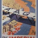INDIA by IMPERIAL AIRWAYS united kingdom 1930 20x30 PRIZED AERIAL view