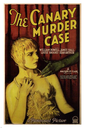 THE CANARY MURDER CASE by Frank Tuttle MOVIE POSTER 1929 20x30 Vintage Horror