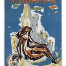 NARBONNE vintage TOURISM POSTER artistic figure buildings COLLECTORS 20x30