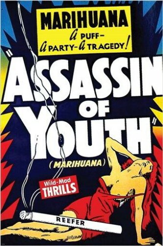 VINTAGE ANTI-MARIJUANA statement poster ASSASSIN OF YOUTH warning 20x30 NEW