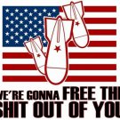 FREE THE SH...T OUT OF YOU poster 20x30 USA freedom humanitarian war DEMOCRACY