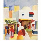 1914 market in tunis I  AUGUST MACKE vintage art poster IMPRESSIONIST 20x30