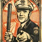 SATIRICAL RETRO COP POSTER WITH BILLY CLUB POSTER colorful in uniform 20x30-UW0
