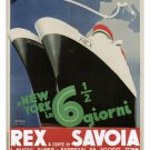 REX & CONTE DI SAVOIA vintage ad poster G. PATRONE Italy 1932 20x30 boats REX & CONTE DI SAVOIA vintage ad poster G. PATRONE Italy 1932 20x30 boats
