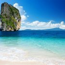 GIANT ROCK TROPICAL BEACH crystal blue waters COLLECTORS UNUSUAL 20x30 new