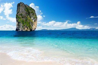GIANT ROCK TROPICAL BEACH crystal blue waters COLLECTORS UNUSUAL 20x30 new